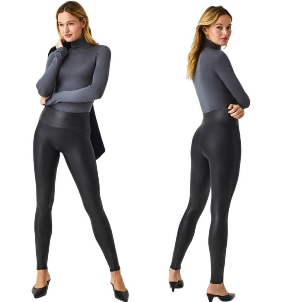 Spanx Faux Leather Black Leggings